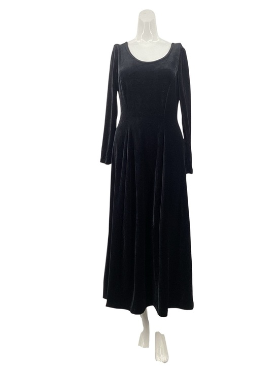 Melissa Dresses & Skirts - Vintage Melissa Black Velvet Midi Dress with Long Sleeves